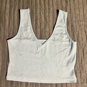 Light Blue Ribbed Women's Top